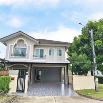 ขาย บ้านเดี่ยวภัสสร เพรสทีจแปลงริมติดสวน  บ้านไม่ต้องซ่อม 3 ห้องนอน 3 ห้องน้ำ 89.6 ตารางวา ตกแต่งสวย