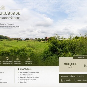 ขายที่ดินแปลงสวย อำเภอผักไห่ จังหวัดพระนครศรีอยุธยา ทำเลดี เหมาะสำหรับลงทุน ทำเกษตร สร้างบ้านพัก