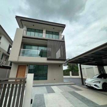 BS1069 ขายบ้านเดี่ยวหรู 3 ชั้น AQ ARBOR สวนหลวง ร.9–พัฒนาการ หลังริม พื้นที่ใหญ่สุดในโครงการ บ้านใหม