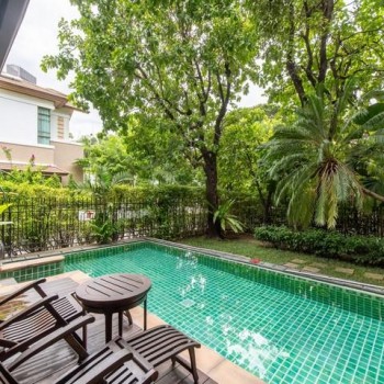 ให้เช่า ขาย บ้านเดี่ยวสุดหรู โครงการ บ้านแสนสิริ สุขุมวิท 67 Baan Sansiri Sukhumvit บ้านหัวมุม สระว่