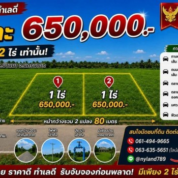 ขายที่ดินรูปสี่เหลี่ยมสวย มีแค่ 2 แปลงเท่านั้น ต.บ้านพริก อ.บ้านนา จ.นครนายก เดินทางสะดวก เข้าซอยข้า
