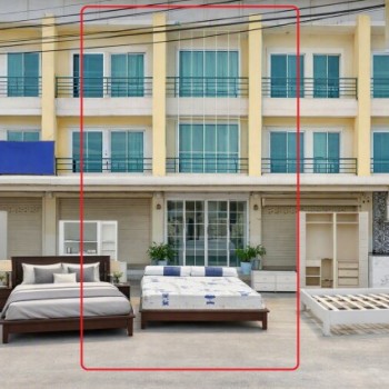 โรงงานโตโยต้า บ้านโพธิ์  2.87กม. Mega Home 500 ม.  อาคารพาณิชย์ 3 ชั้น 3 นอน 3 น้ำ มอเตอร์เวย์ฉะเชิง
