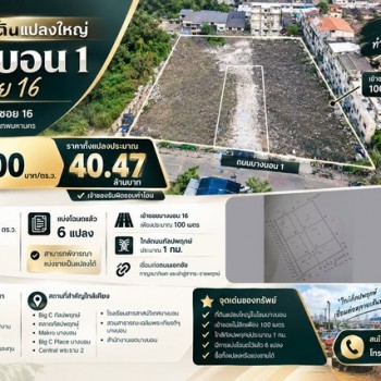 ขายที่ดินแปลงใหญ่ 2 ไร่ 2 งาน 65 ตร.ว. บางบอน 1 ซอย 16 เข้าซอยเพียง 100 เมตร ใกล้กัลปพฤกษ์ประมาณ 1 ก
